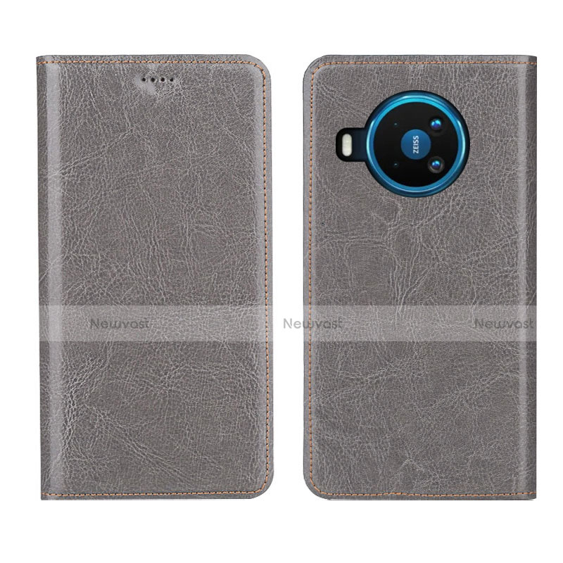 Leather Case Stands Flip Cover L01 Holder for Nokia 8.3 5G Gray