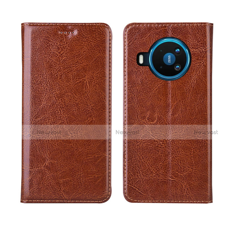 Leather Case Stands Flip Cover L01 Holder for Nokia 8.3 5G Orange