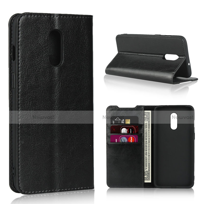 Leather Case Stands Flip Cover L01 Holder for OnePlus 7 Black