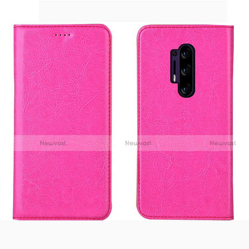 Leather Case Stands Flip Cover L01 Holder for OnePlus 8 Pro Hot Pink