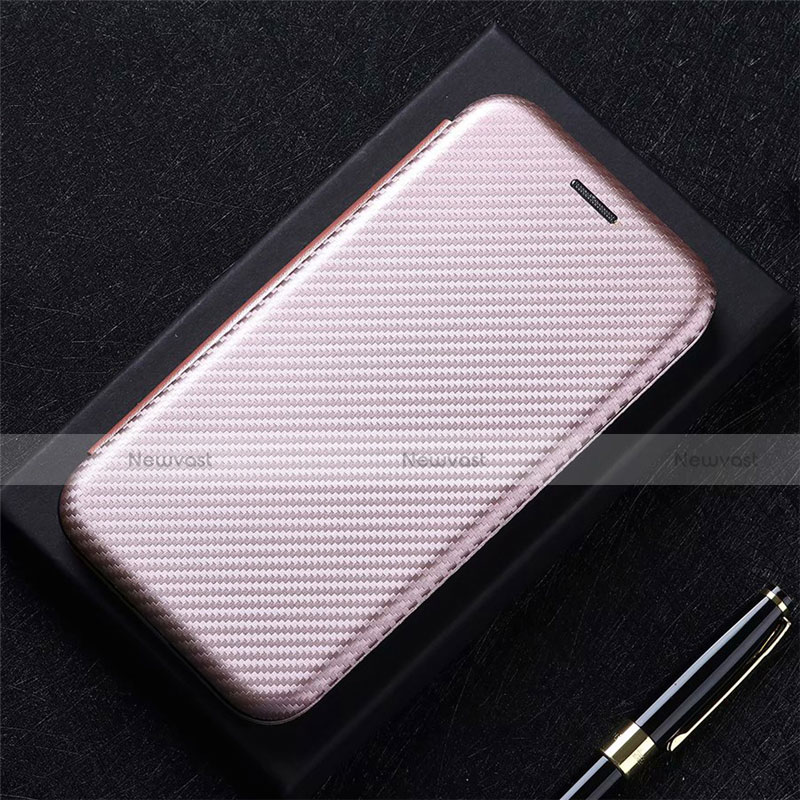 Leather Case Stands Flip Cover L01 Holder for Oppo A15 Rose Gold