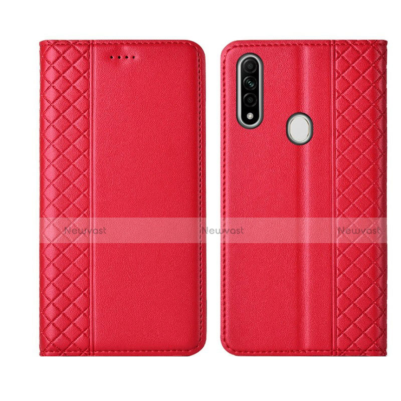 Leather Case Stands Flip Cover L01 Holder for Oppo A31 Red