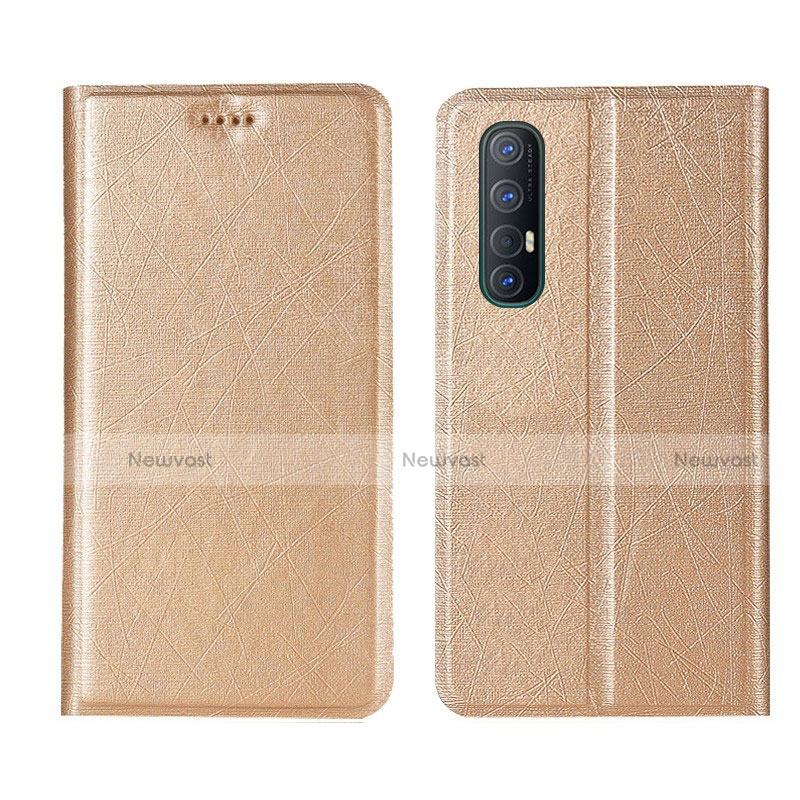 Leather Case Stands Flip Cover L01 Holder for Oppo Find X2 Neo Gold