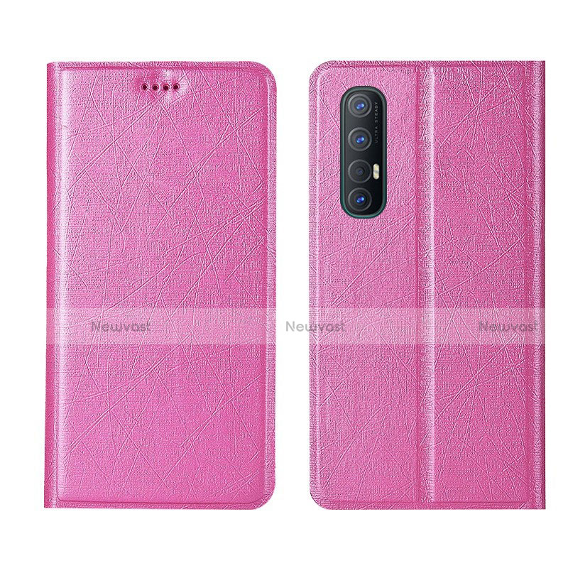 Leather Case Stands Flip Cover L01 Holder for Oppo Find X2 Neo Pink