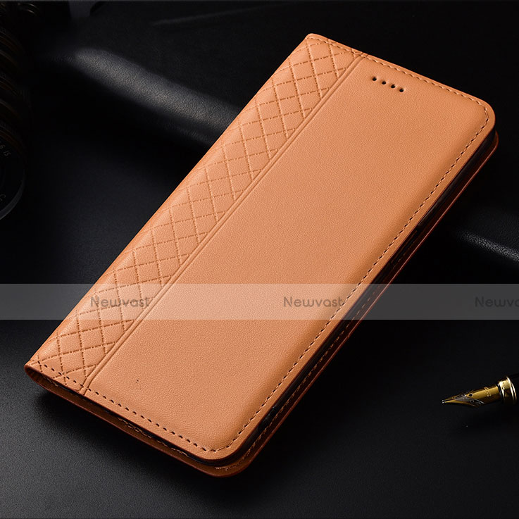 Leather Case Stands Flip Cover L01 Holder for Oppo Find X2 Orange