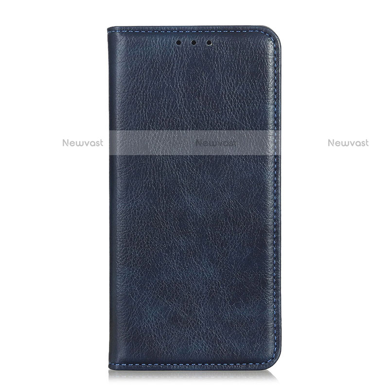 Leather Case Stands Flip Cover L01 Holder for Oppo Reno4 4G Blue