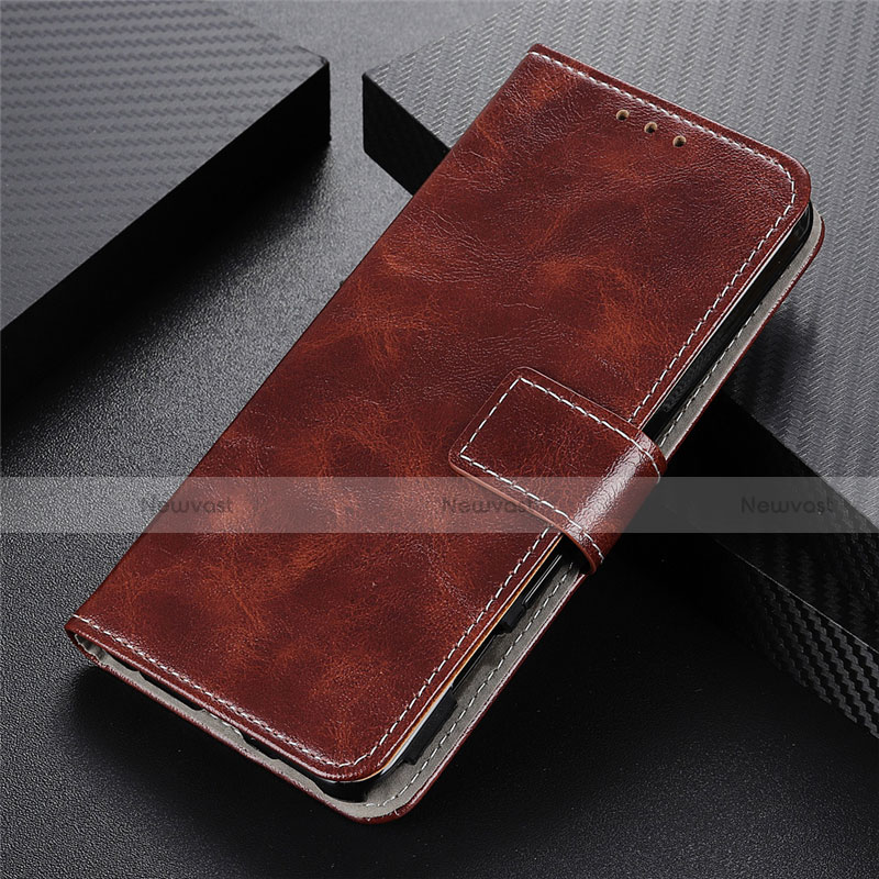 Leather Case Stands Flip Cover L01 Holder for Realme 6 Brown