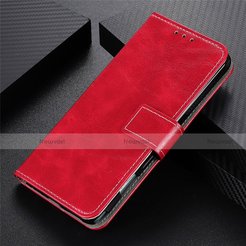 Leather Case Stands Flip Cover L01 Holder for Realme 6 Red