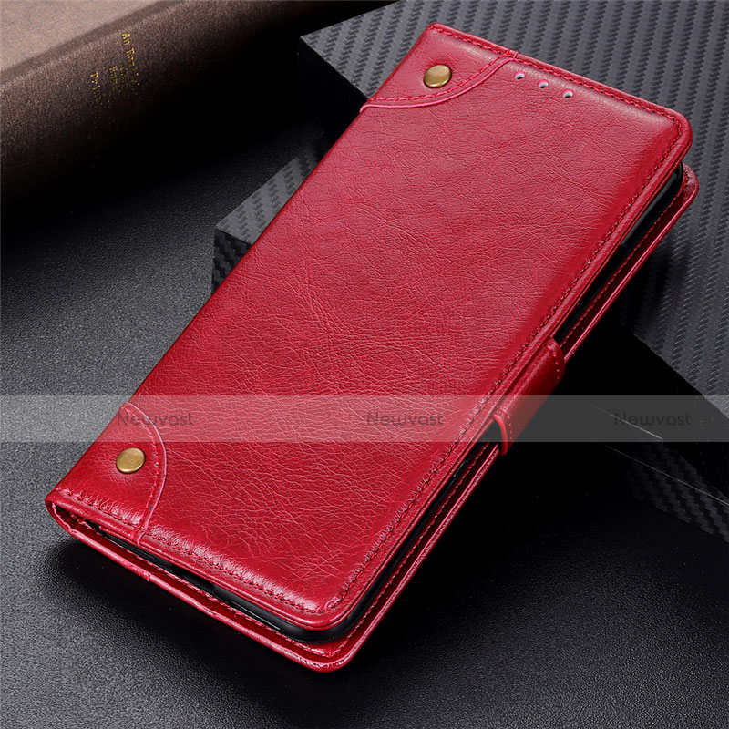Leather Case Stands Flip Cover L01 Holder for Realme 7 Pro Red