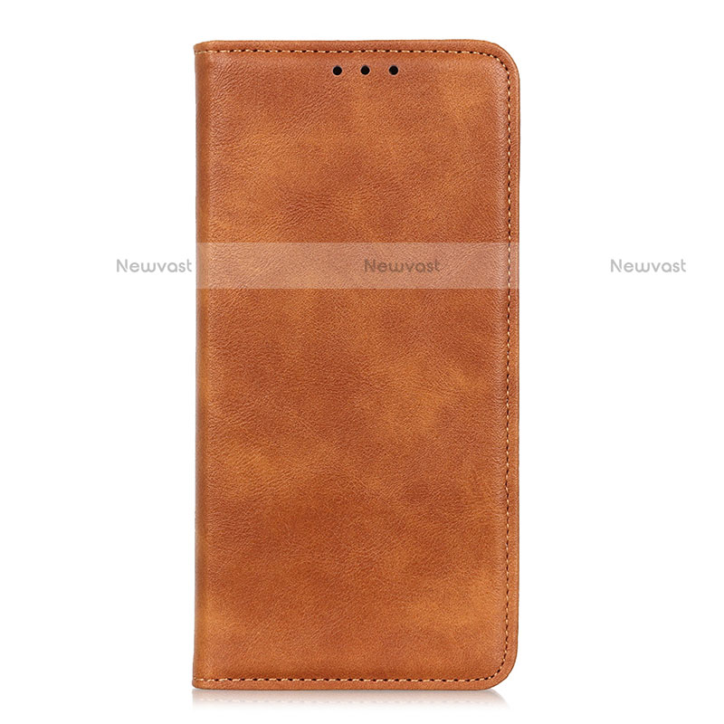 Leather Case Stands Flip Cover L01 Holder for Realme C11 Light Brown