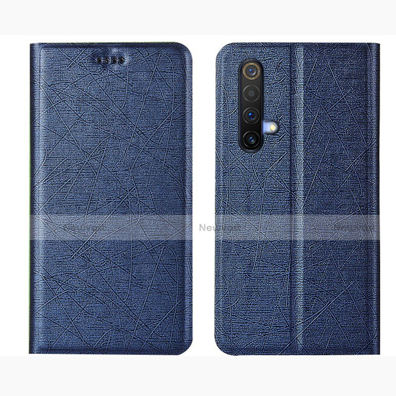 Leather Case Stands Flip Cover L01 Holder for Realme X3 SuperZoom Blue