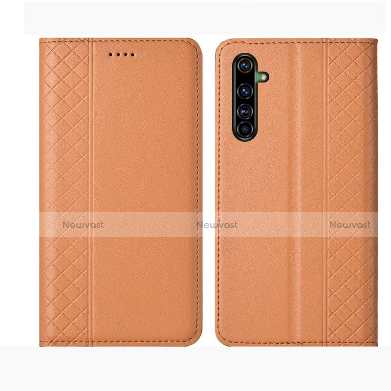 Leather Case Stands Flip Cover L01 Holder for Realme X50 Pro 5G Orange