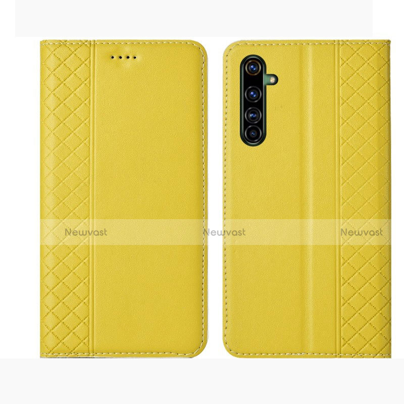 Leather Case Stands Flip Cover L01 Holder for Realme X50 Pro 5G Yellow