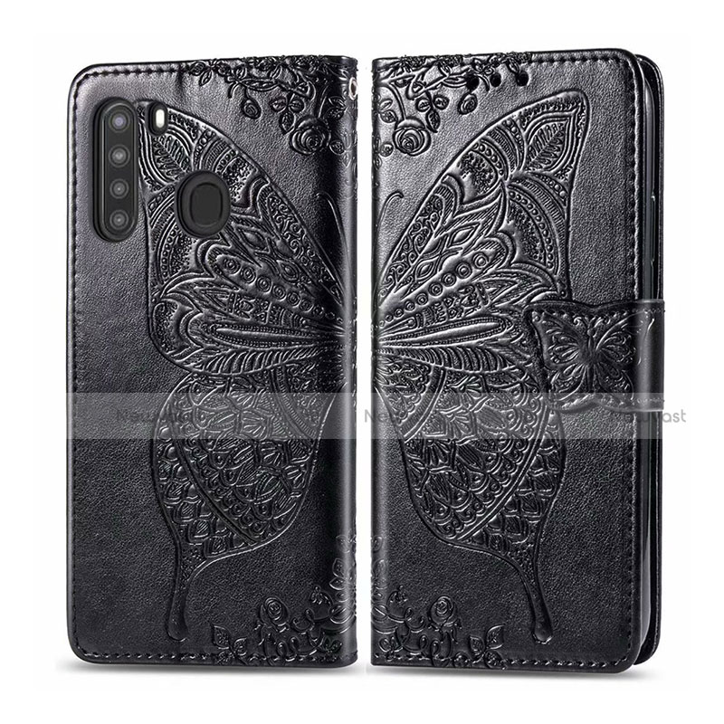 Leather Case Stands Flip Cover L01 Holder for Samsung Galaxy A21