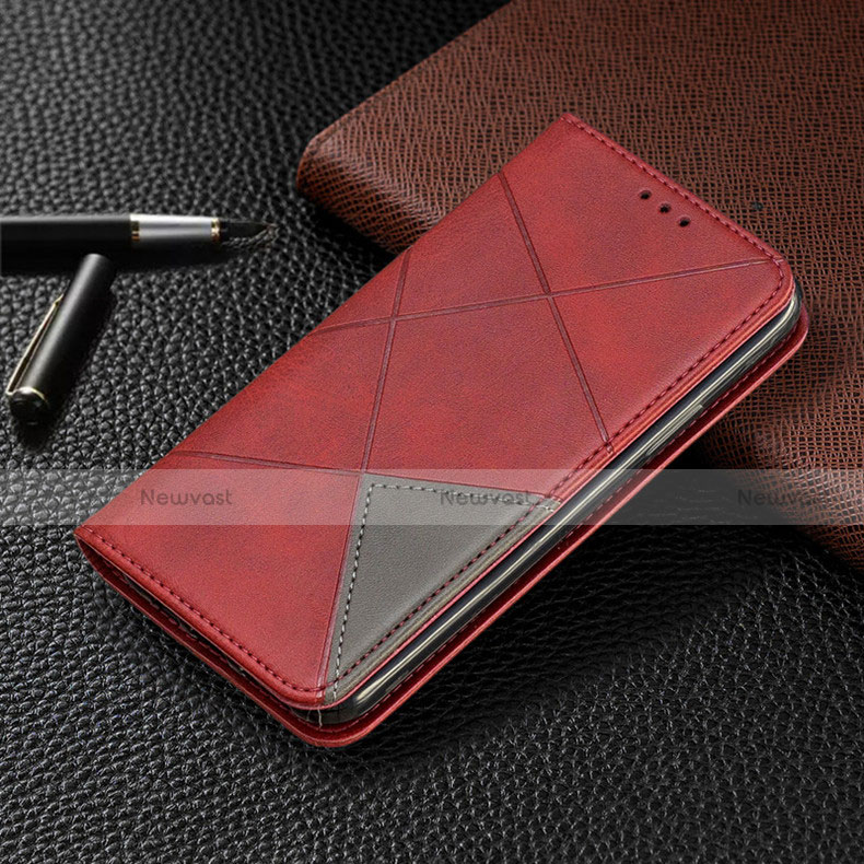 Leather Case Stands Flip Cover L01 Holder for Samsung Galaxy A31 Red