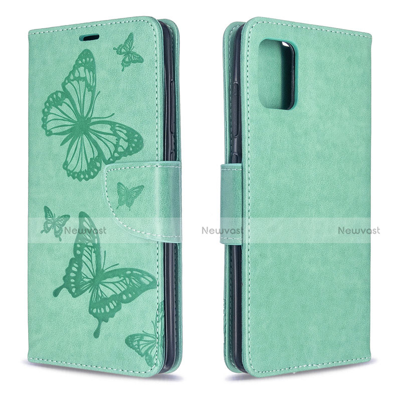 Leather Case Stands Flip Cover L01 Holder for Samsung Galaxy A51 5G Green