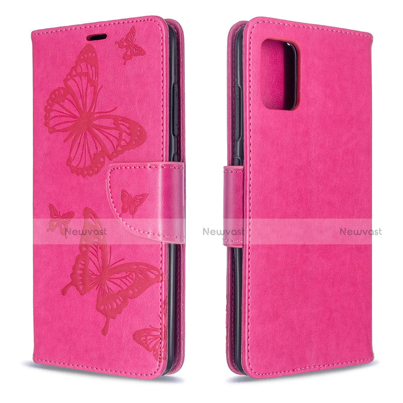 Leather Case Stands Flip Cover L01 Holder for Samsung Galaxy A51 5G Hot Pink