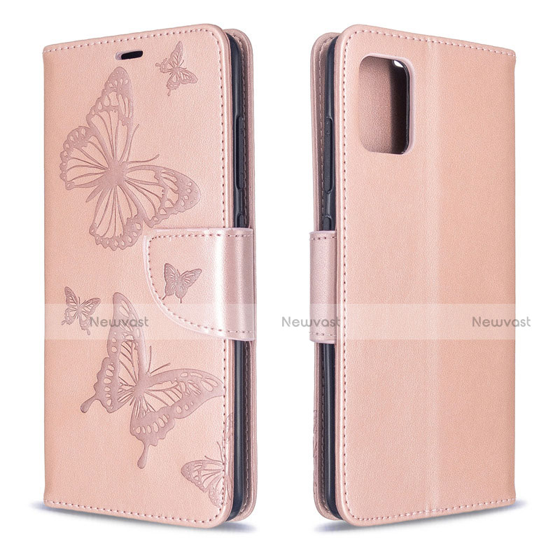 Leather Case Stands Flip Cover L01 Holder for Samsung Galaxy A51 5G Rose Gold