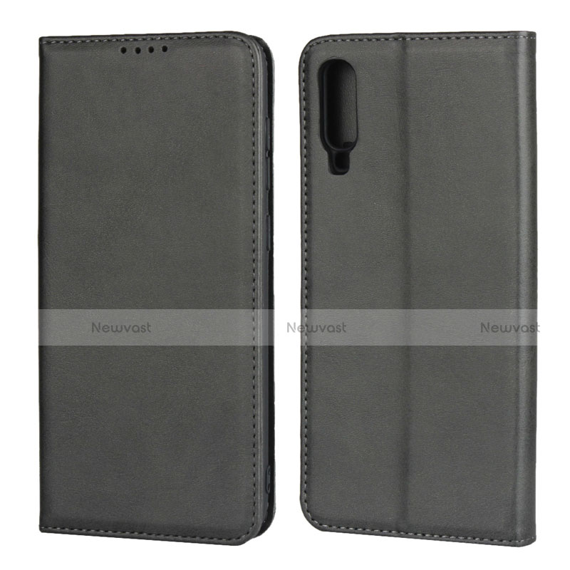 Leather Case Stands Flip Cover L01 Holder for Samsung Galaxy A70 Black