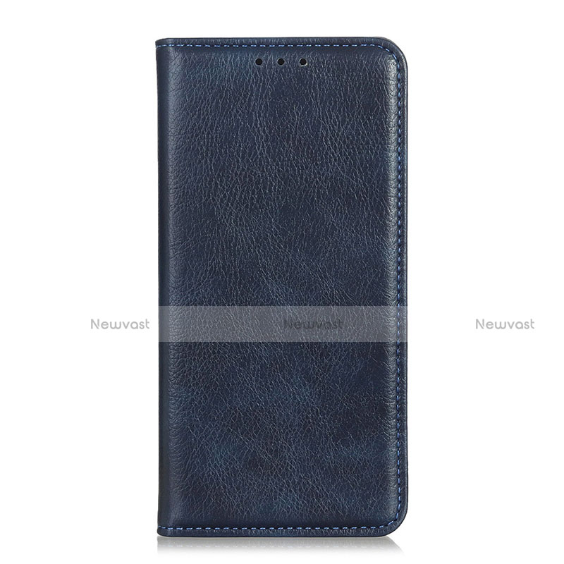 Leather Case Stands Flip Cover L01 Holder for Samsung Galaxy M21s Blue