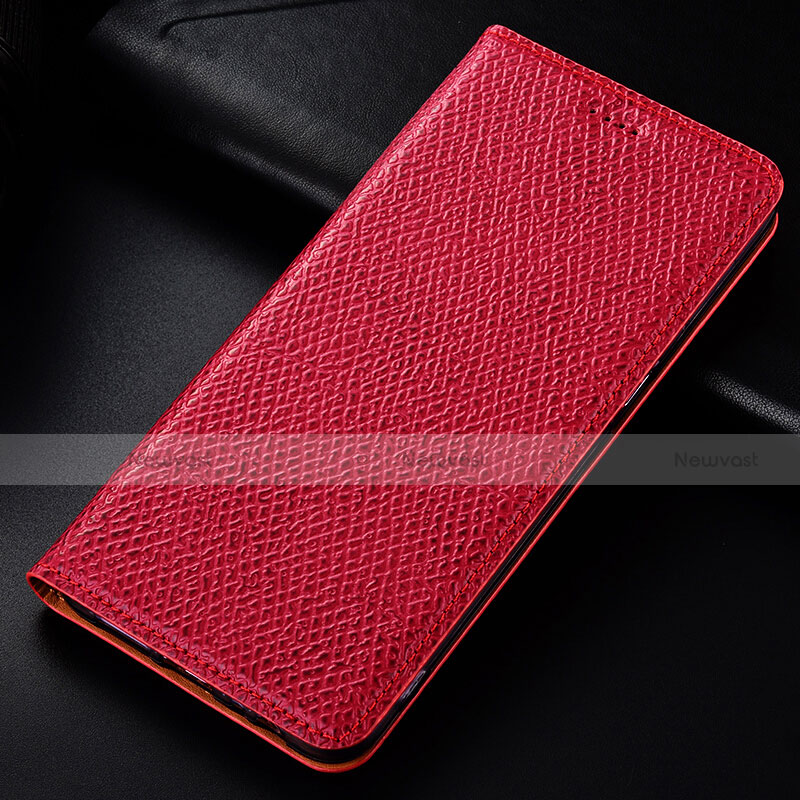 Leather Case Stands Flip Cover L01 Holder for Samsung Galaxy M60s Red