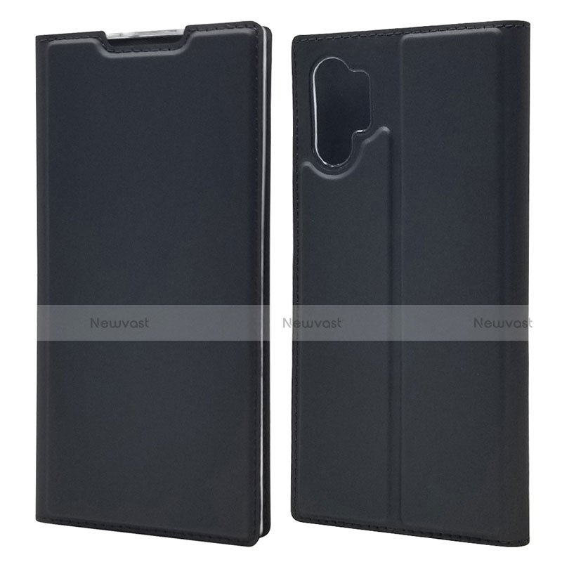 Leather Case Stands Flip Cover L01 Holder for Samsung Galaxy Note 10 Plus 5G Black