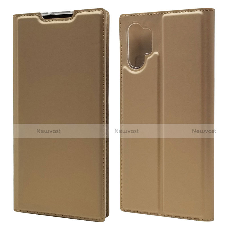 Leather Case Stands Flip Cover L01 Holder for Samsung Galaxy Note 10 Plus 5G Gold