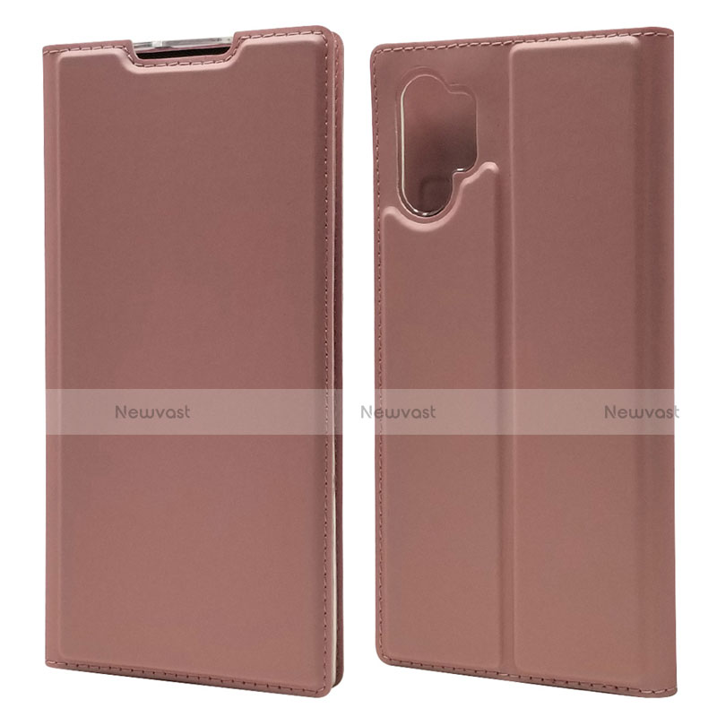Leather Case Stands Flip Cover L01 Holder for Samsung Galaxy Note 10 Plus 5G Rose Gold