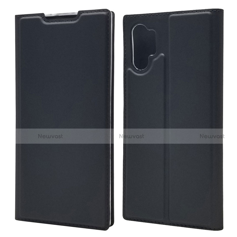 Leather Case Stands Flip Cover L01 Holder for Samsung Galaxy Note 10 Plus Black