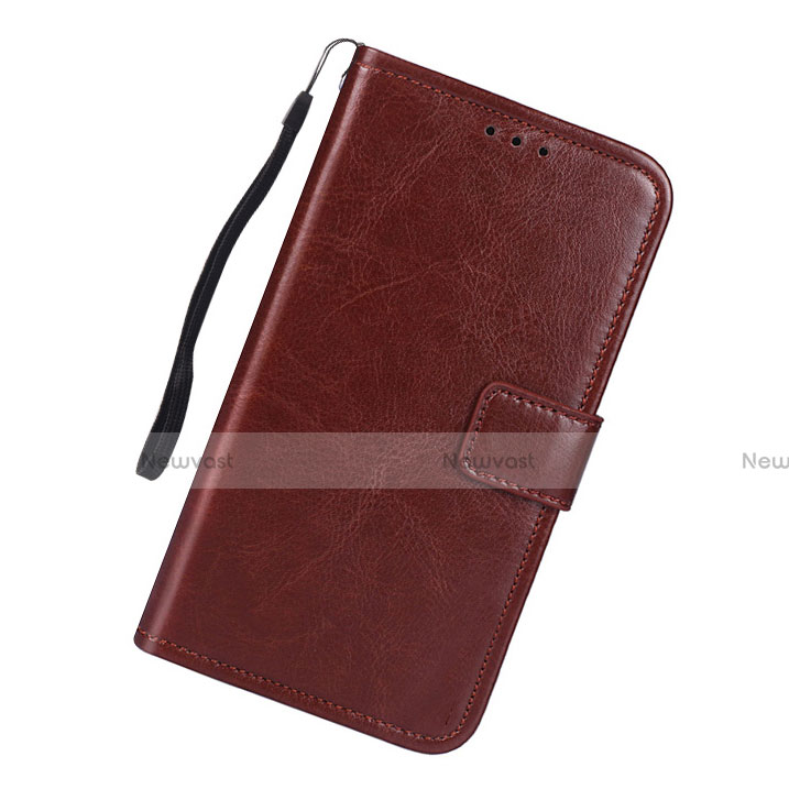 Leather Case Stands Flip Cover L01 Holder for Samsung Galaxy S10 Lite Brown