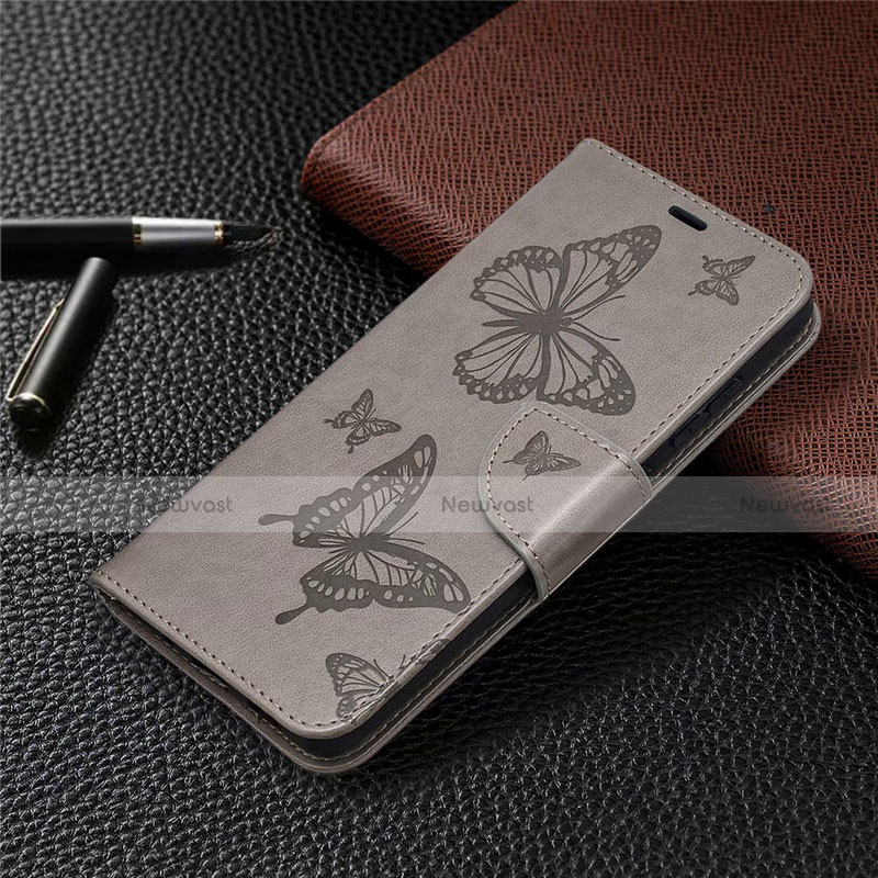 Leather Case Stands Flip Cover L01 Holder for Samsung Galaxy S20 FE 5G Gray
