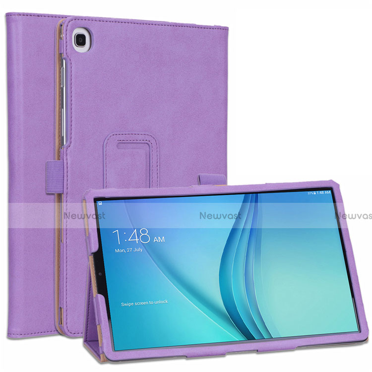 Leather Case Stands Flip Cover L01 Holder for Samsung Galaxy Tab S5e 4G 10.5 SM-T725 Purple