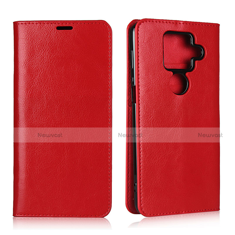 Leather Case Stands Flip Cover L01 Holder for Sharp AQUOS Sense4 Plus Red