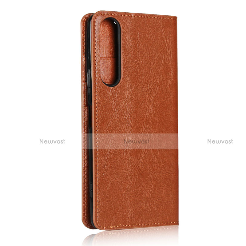 Leather Case Stands Flip Cover L01 Holder for Sony Xperia 1 II Orange