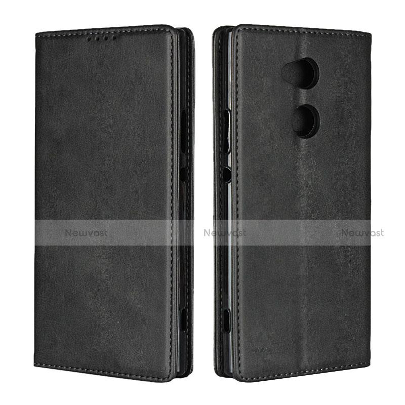 Leather Case Stands Flip Cover L01 Holder for Sony Xperia XA2 Ultra Black