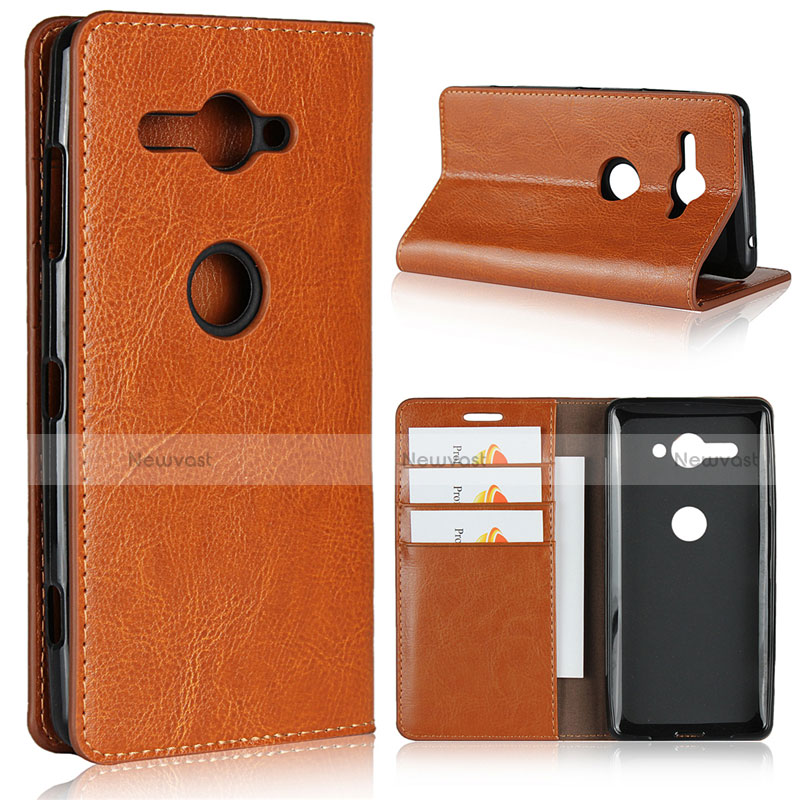 Leather Case Stands Flip Cover L01 Holder for Sony Xperia XZ2 Compact