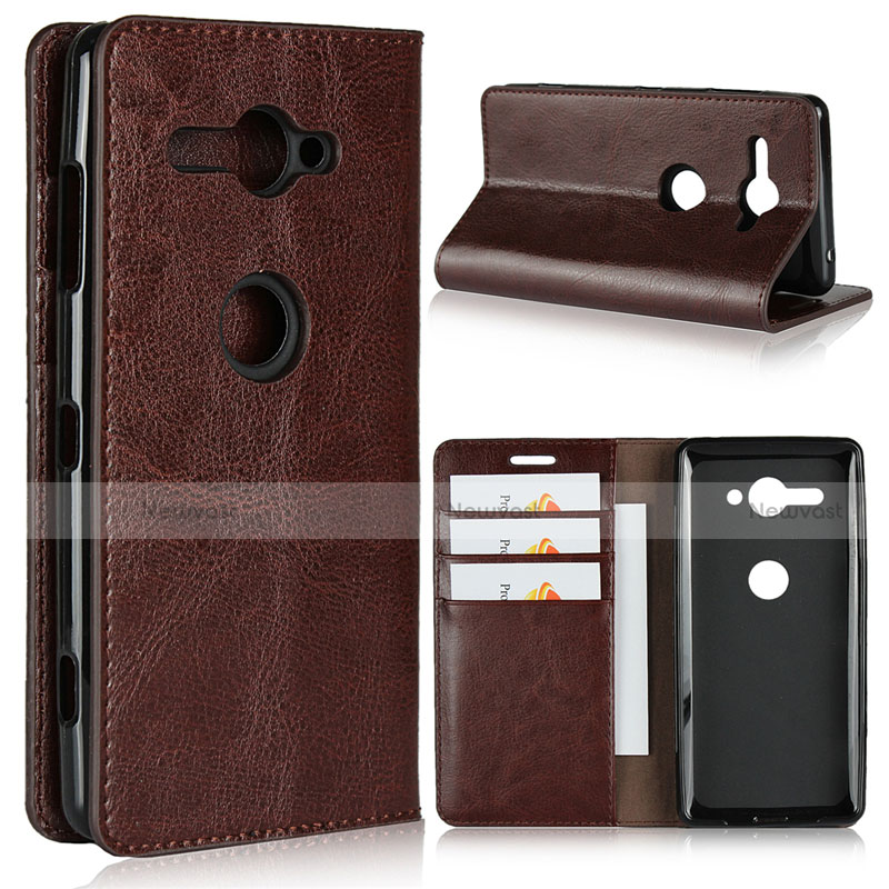 Leather Case Stands Flip Cover L01 Holder for Sony Xperia XZ2 Compact