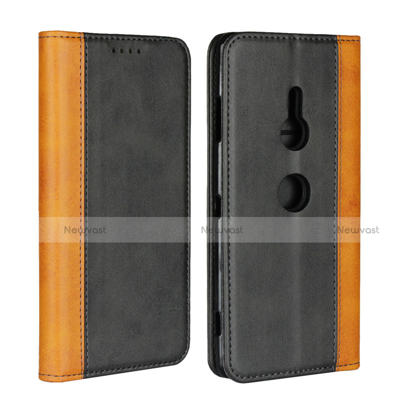 Leather Case Stands Flip Cover L01 Holder for Sony Xperia XZ3 Black