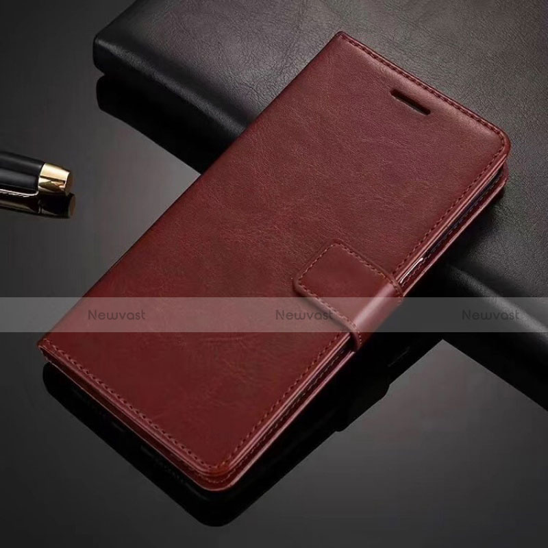 Leather Case Stands Flip Cover L01 Holder for Vivo S1 Pro Brown