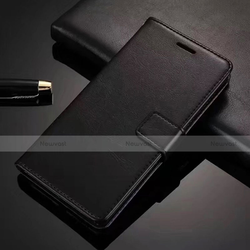 Leather Case Stands Flip Cover L01 Holder for Vivo X50 Lite Black