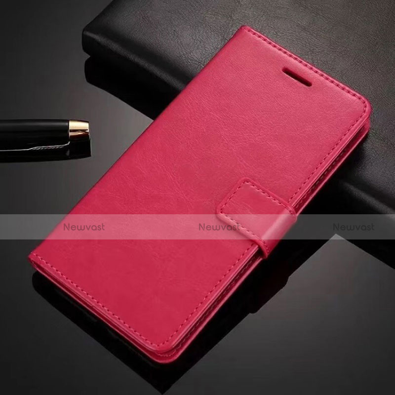 Leather Case Stands Flip Cover L01 Holder for Vivo X50 Lite Hot Pink