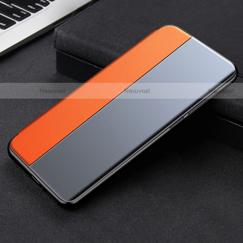 Leather Case Stands Flip Cover L01 Holder for Xiaomi Mi 11 5G Orange