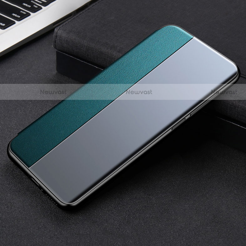 Leather Case Stands Flip Cover L01 Holder for Xiaomi Mi 11 Lite 4G Cyan
