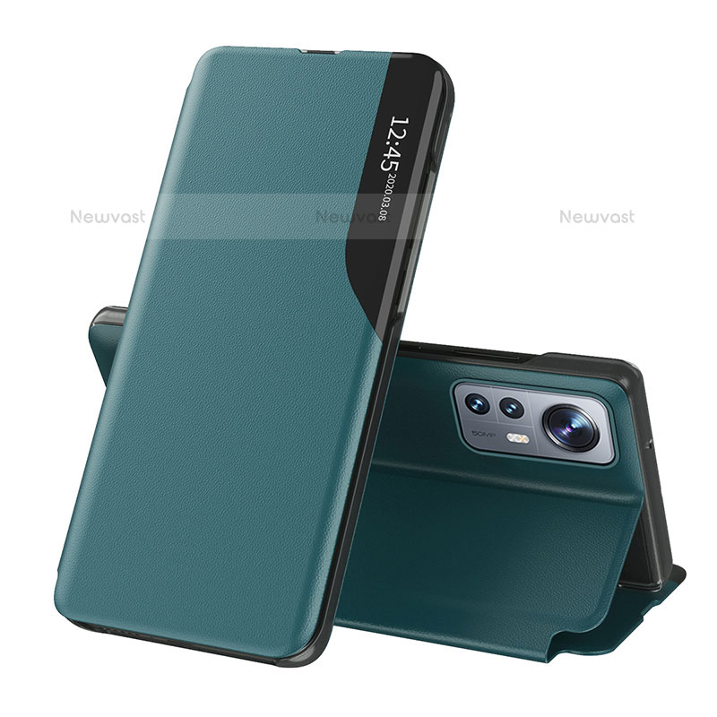 Leather Case Stands Flip Cover L01 Holder for Xiaomi Mi 12 Pro 5G Green