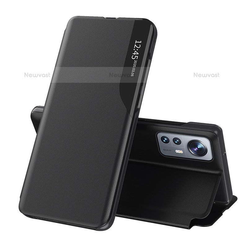 Leather Case Stands Flip Cover L01 Holder for Xiaomi Mi 12S 5G Black