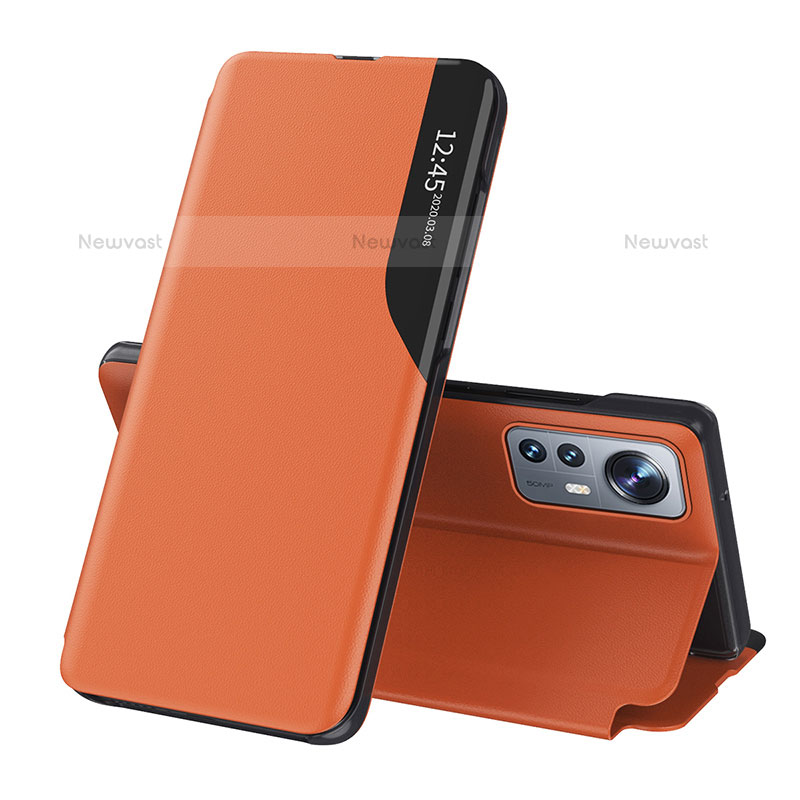 Leather Case Stands Flip Cover L01 Holder for Xiaomi Mi 12S Pro 5G Orange