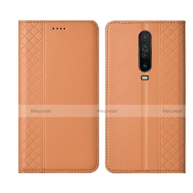 Leather Case Stands Flip Cover L01 Holder for Xiaomi Redmi K30 5G Orange