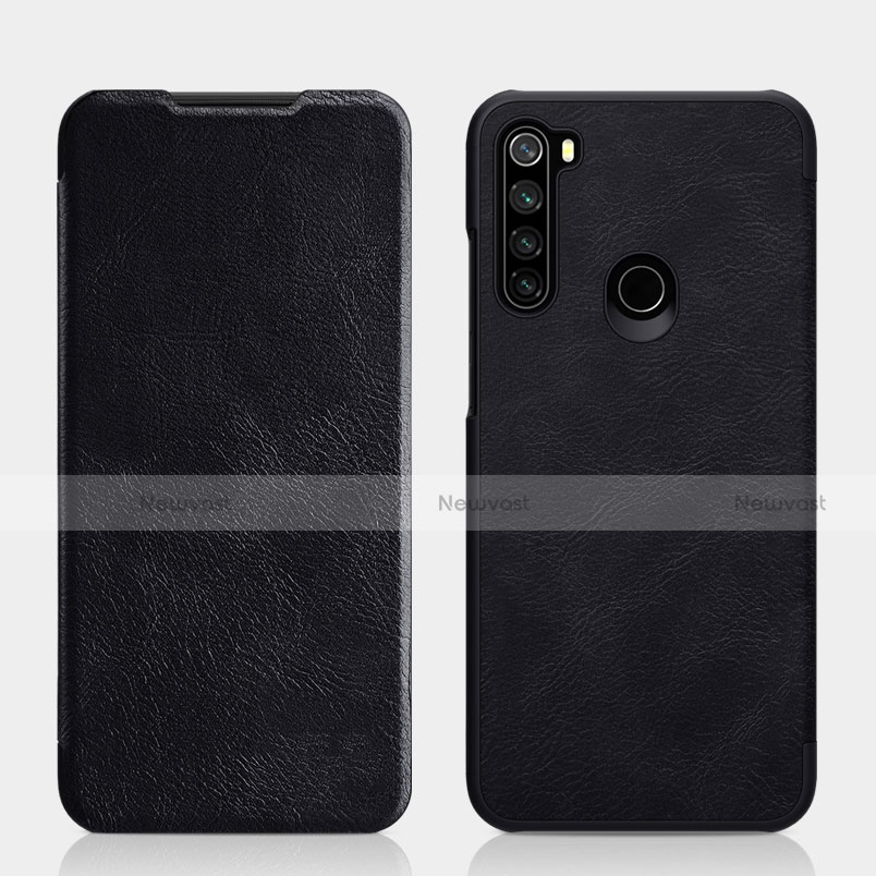 Leather Case Stands Flip Cover L01 Holder for Xiaomi Redmi Note 8 Black