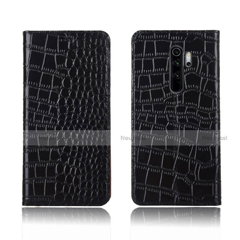 Leather Case Stands Flip Cover L01 Holder for Xiaomi Redmi Note 8 Pro Black