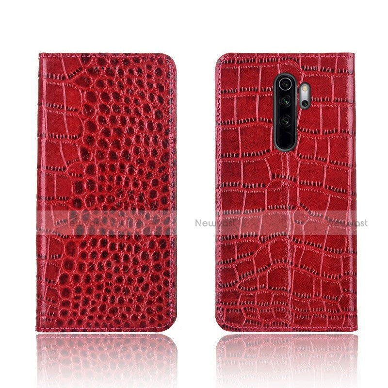 Leather Case Stands Flip Cover L01 Holder for Xiaomi Redmi Note 8 Pro Red